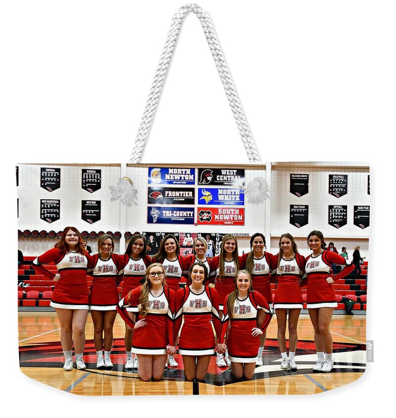 Cheerleader Weekender Tote Bag featuring the photograph Senior Night at Frontier High School by Kurt Keller