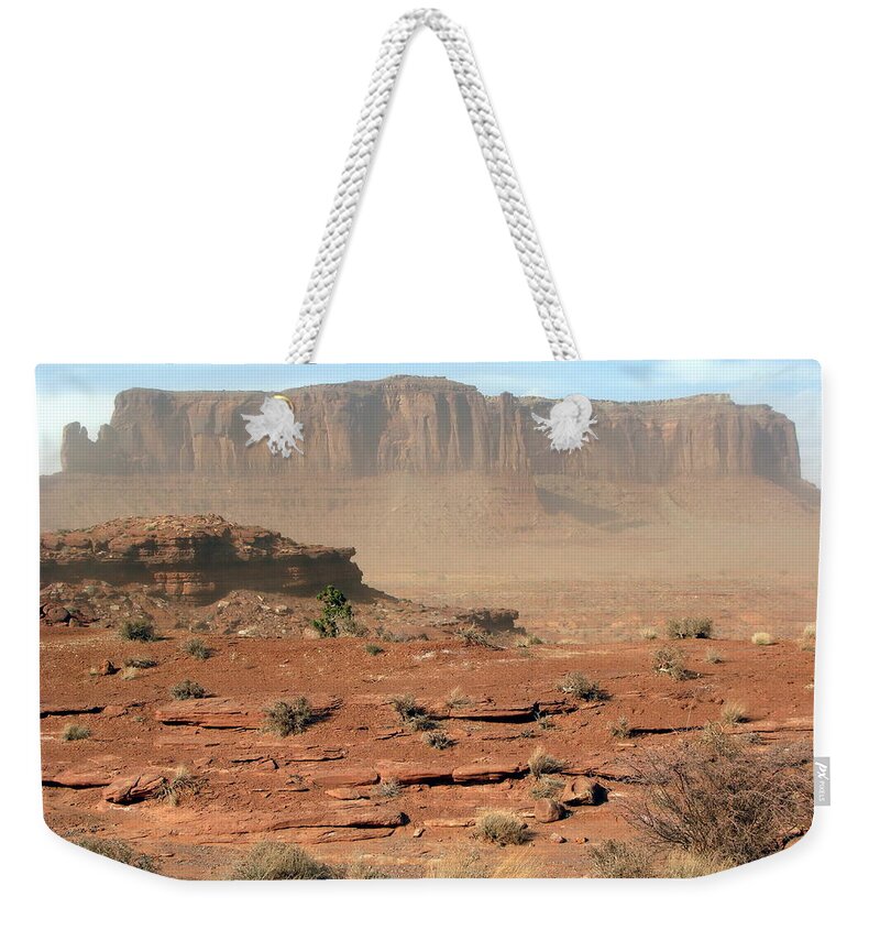Tranquility Weekender Tote Bag featuring the photograph Sentinel Mesa, Monument Valley, Az by Photograph By Yvon Maurice