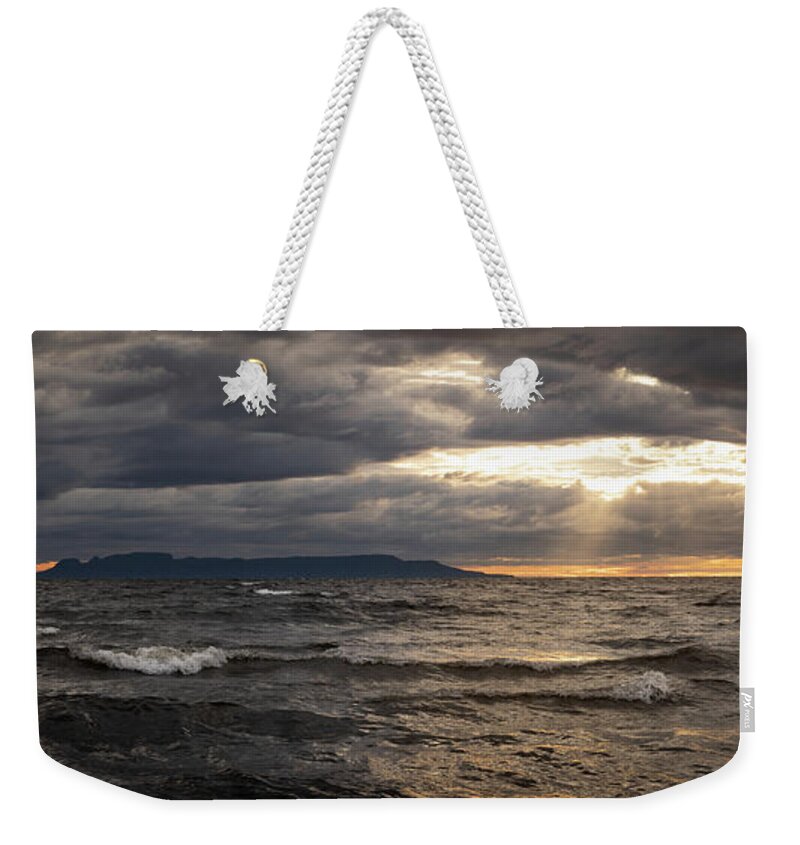 Autumn Weekender Tote Bag featuring the photograph September's End from the Sandy Beach by Jakub Sisak