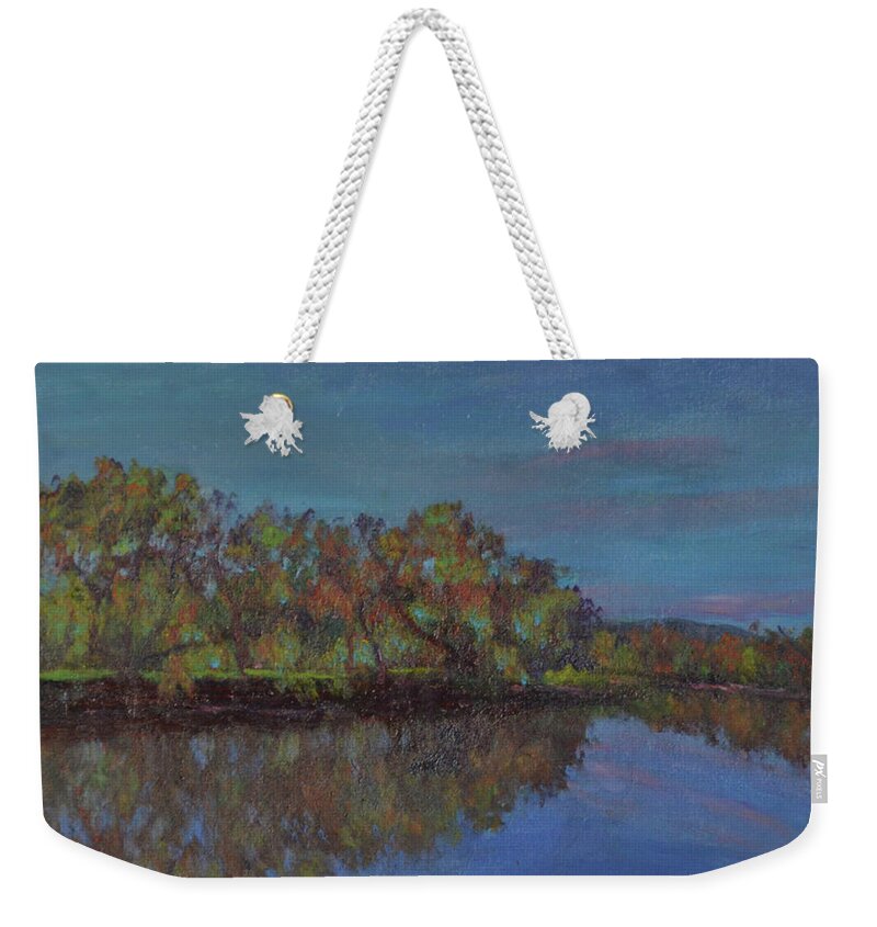New Paltz Weekender Tote Bag featuring the painting Serenity by Beth Riso
