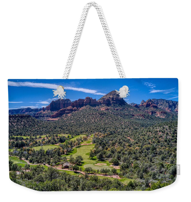 Sky Weekender Tote Bag featuring the photograph Seven Canyons Sedona Golf Course by Anthony Giammarino