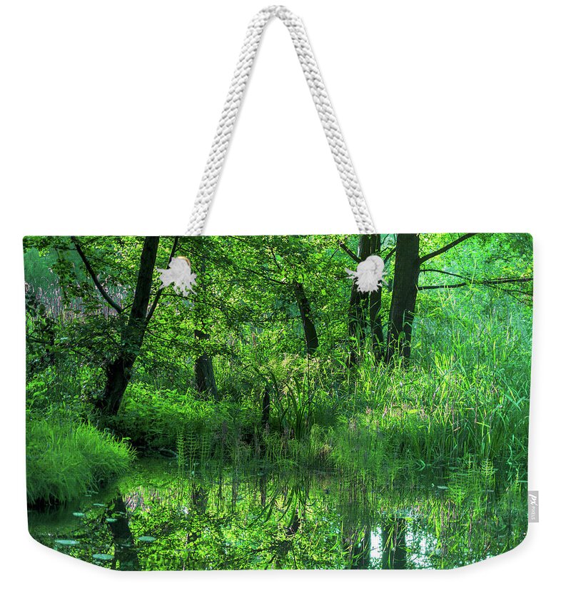 Spreewald Weekender Tote Bag featuring the photograph Shades of green in the Spreewald by Sun Travels