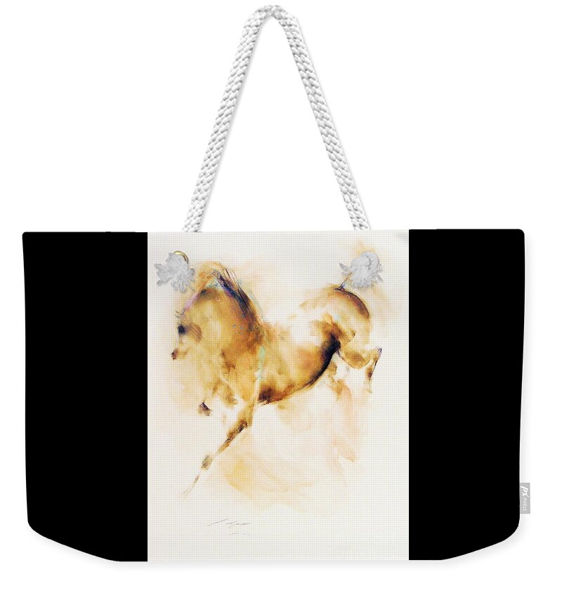 Horse Weekender Tote Bag featuring the painting Shamara by Janette Lockett