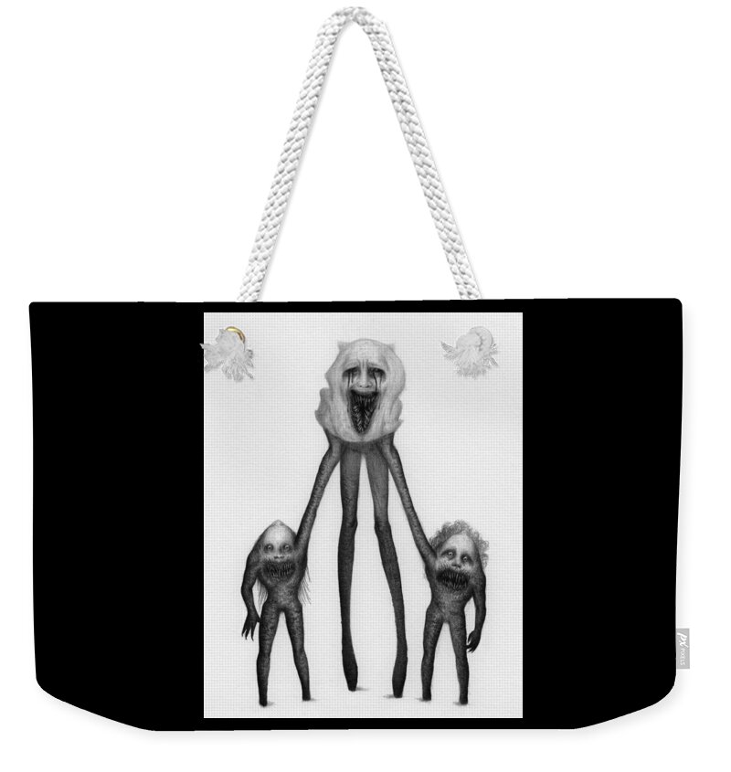 Horror Weekender Tote Bag featuring the drawing Shambling Flesh Seeker Nurse - Artwork by Ryan Nieves