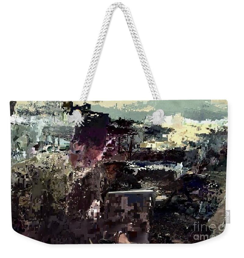Surrealism Weekender Tote Bag featuring the painting Shape by Matteo TOTARO