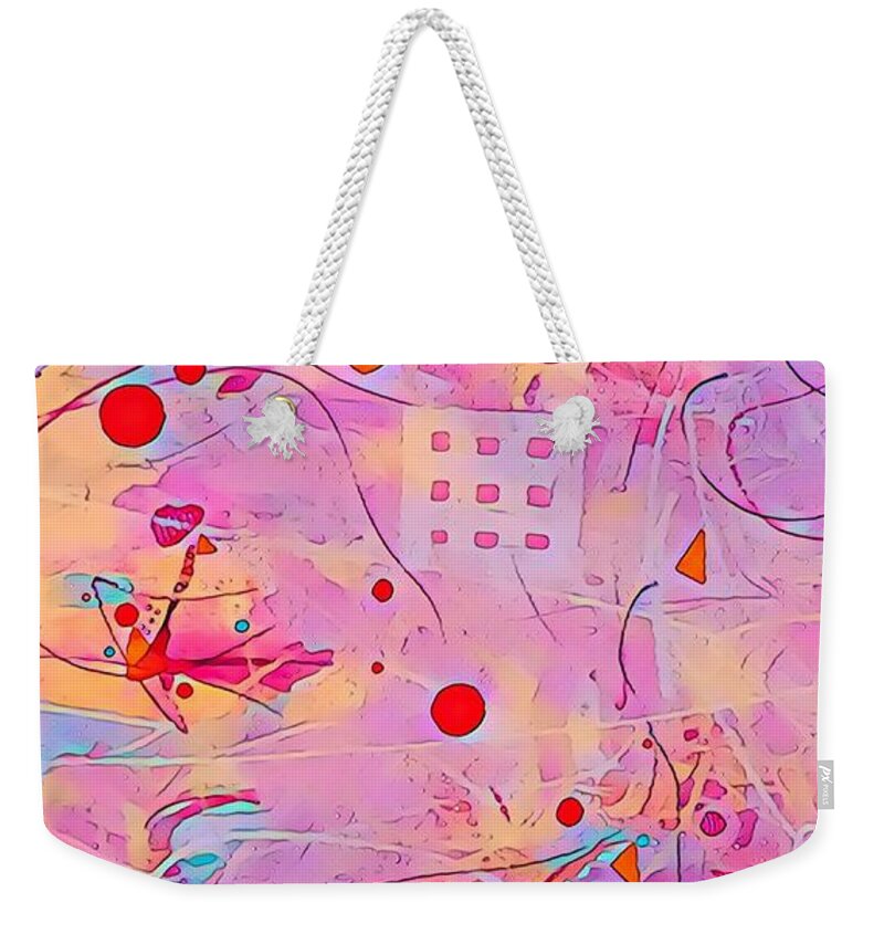 Shapes Weekender Tote Bag featuring the mixed media Shape Shifter 7 by Vanessa Katz