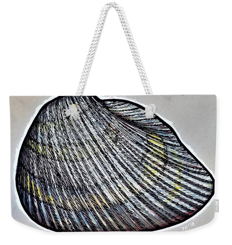 Shell Weekender Tote Bag featuring the drawing Shell Study by Jim Harris