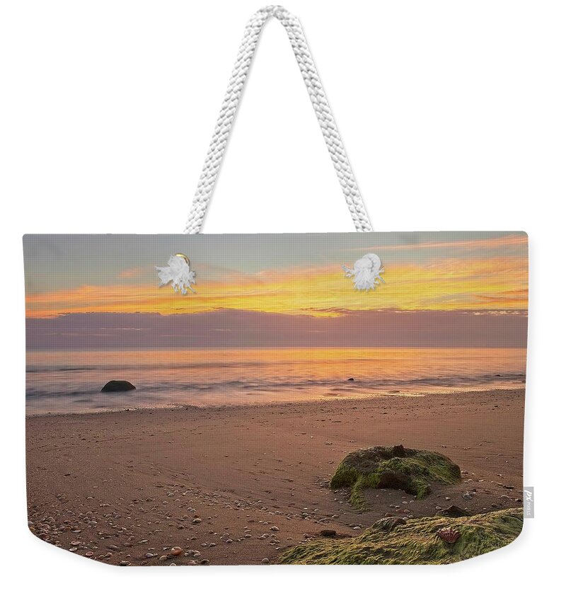 Nature Weekender Tote Bag featuring the photograph Shells On the Beach by Steve DaPonte