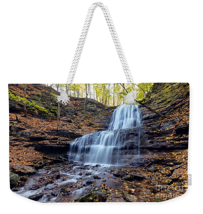 Photography Weekender Tote Bag featuring the photograph Sherman Falls by Alma Danison