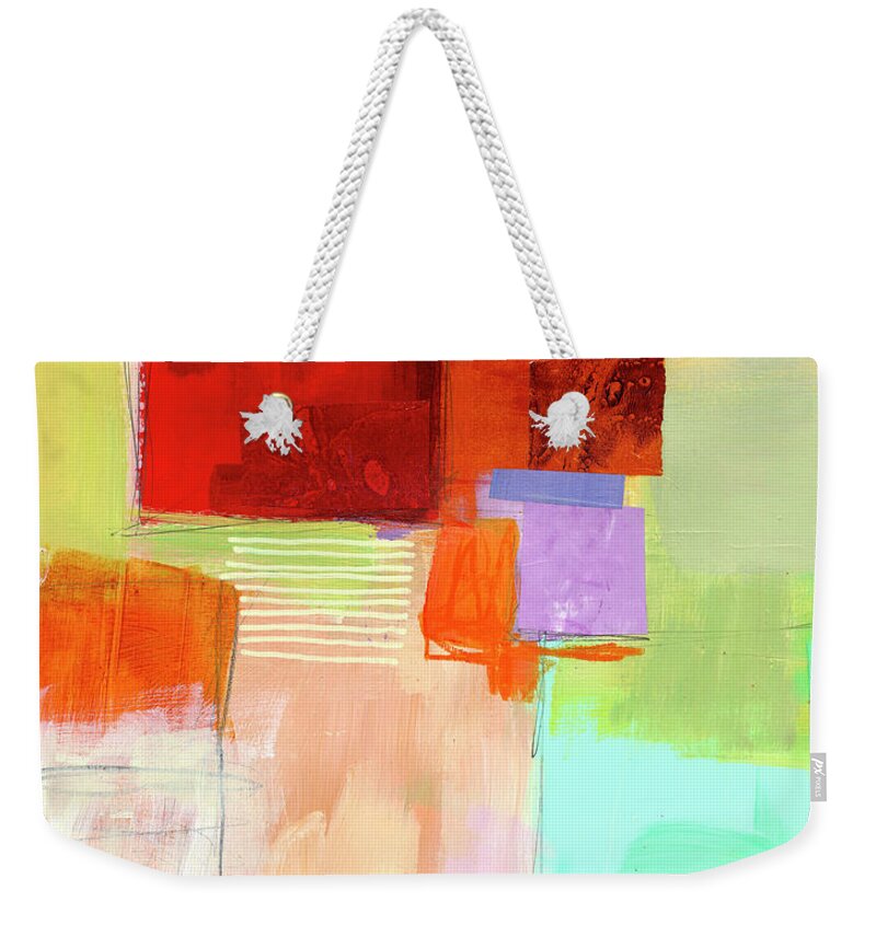 Abstract Art Weekender Tote Bag featuring the painting Shoreline #10 by Jane Davies