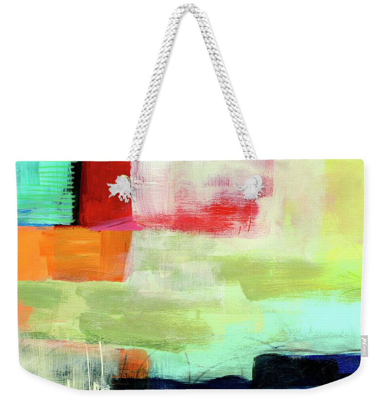 Abstract Art Weekender Tote Bag featuring the painting Shoreline #11 by Jane Davies