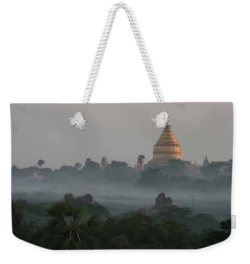 Tranquility Weekender Tote Bag featuring the photograph Shwezigon Pagoda, Bagan by Joe & Clair Carnegie / Libyan Soup