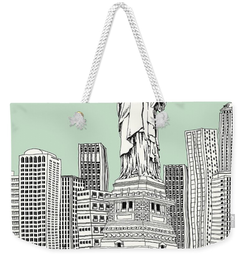 Scenics Weekender Tote Bag featuring the digital art Side View Of Tourists Photographing by Eastnine Inc.