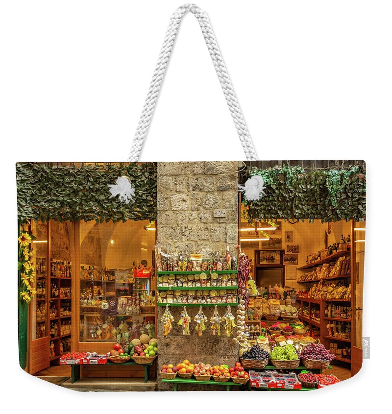 Siena Weekender Tote Bag featuring the photograph Siena Market by Marcy Wielfaert