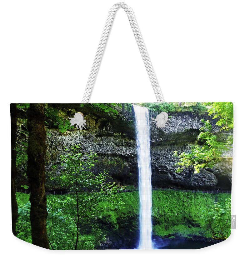 Waterfall Weekender Tote Bag featuring the photograph Silver Falls Waterfall 2 by Melinda Firestone-White