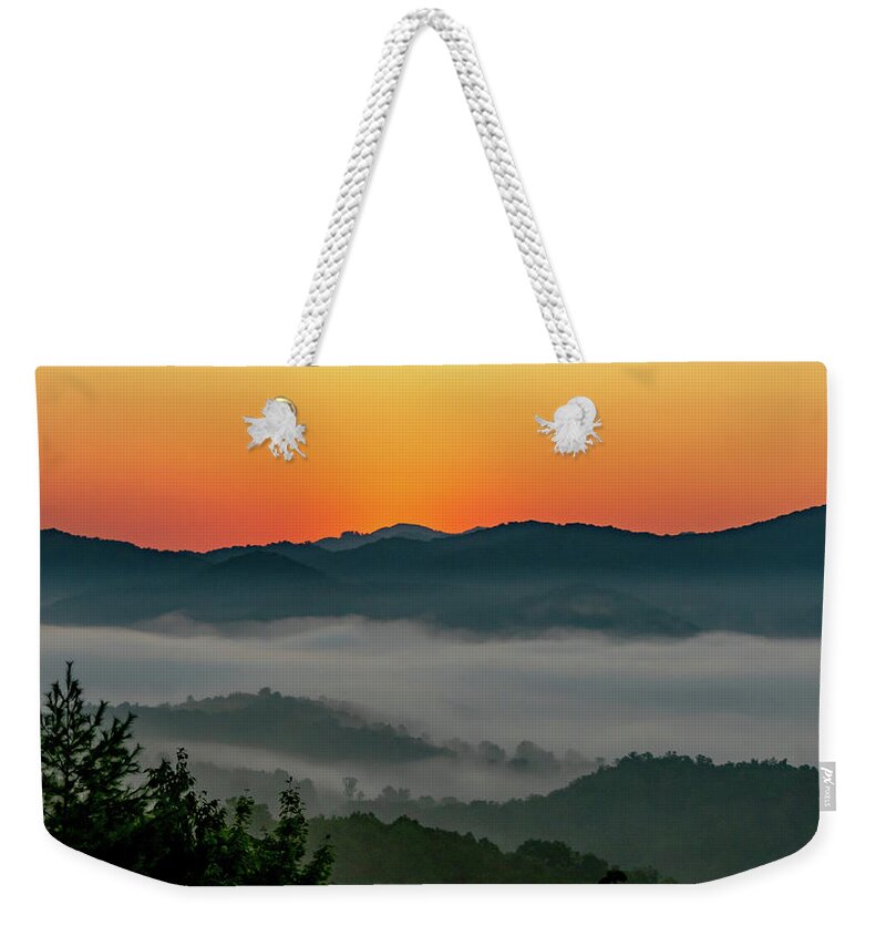 Mountains Weekender Tote Bag featuring the photograph Simple Sunrise by Marcy Wielfaert