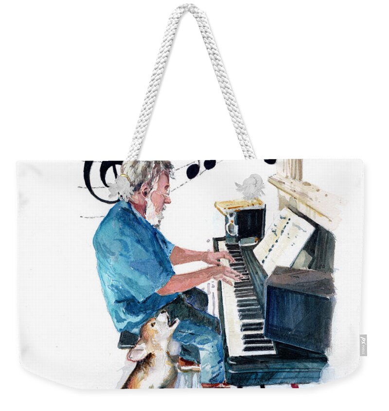Plymouth Ma Artist Weekender Tote Bag featuring the painting Sing along with Dobby by P Anthony Visco