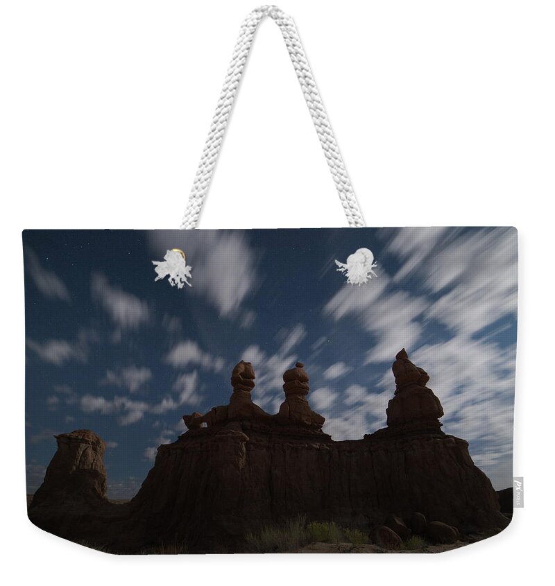 Nightscape Weekender Tote Bag featuring the photograph Sisters at Night by Ivan Franklin