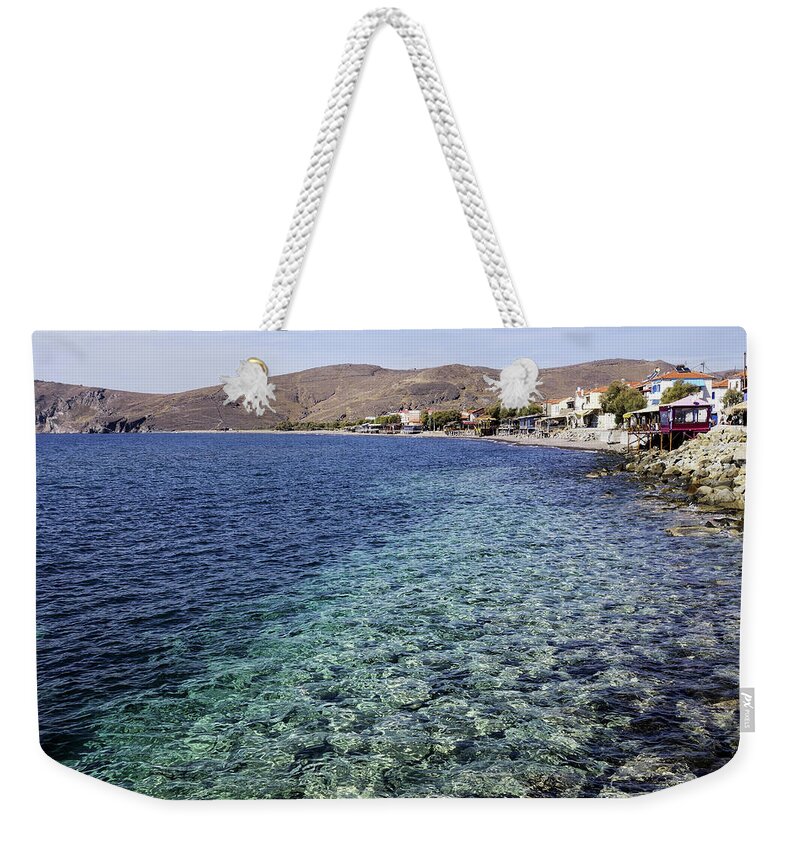 Greece Weekender Tote Bag featuring the photograph Skala Erresos, Mytilini, Greece by Steve Outram