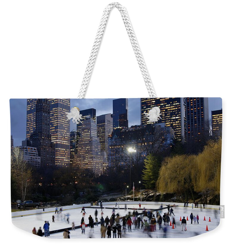 People Weekender Tote Bag featuring the photograph Skating Central Park 2 Xl by Lya cattel