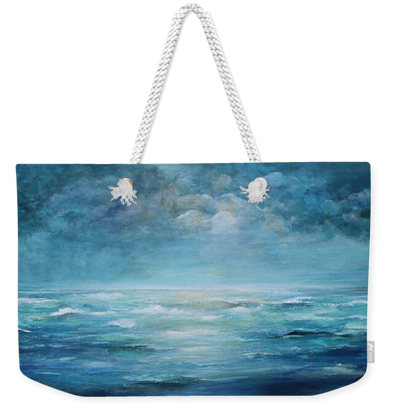 Seascape Weekender Tote Bag featuring the painting Sky and Sea by Lauren Marems