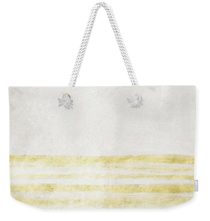Abstract Weekender Tote Bag featuring the mixed media Sky Blue 1- Art by Linda Woods by Linda Woods