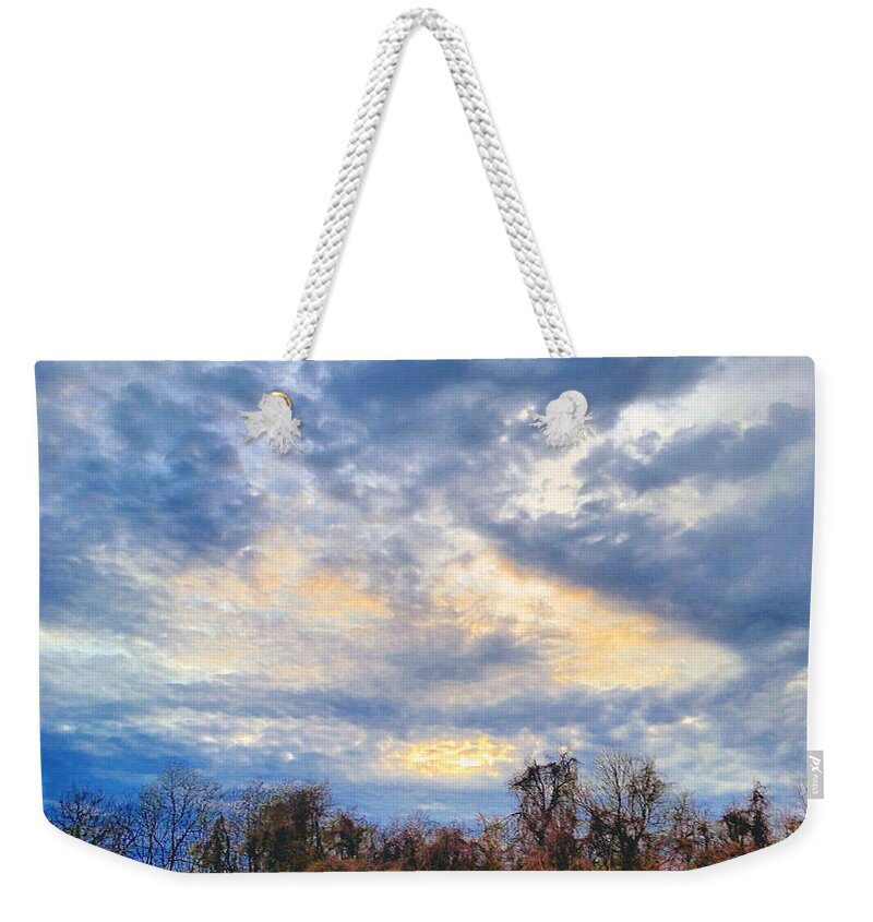 Weather Weekender Tote Bag featuring the photograph Sky Shapes by Ally White
