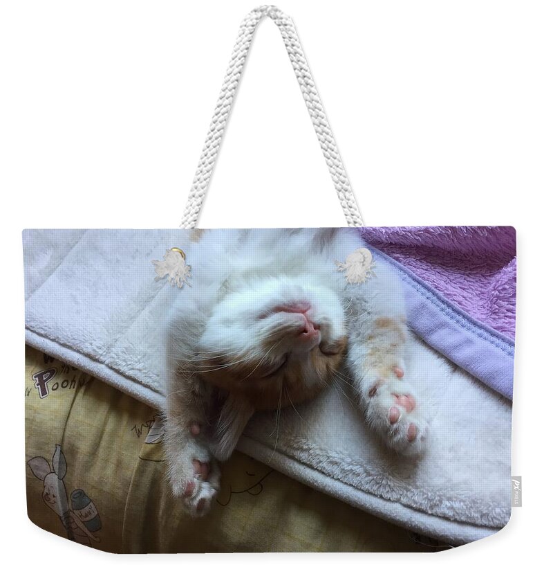 Sleeping Cat Weekender Tote Bags