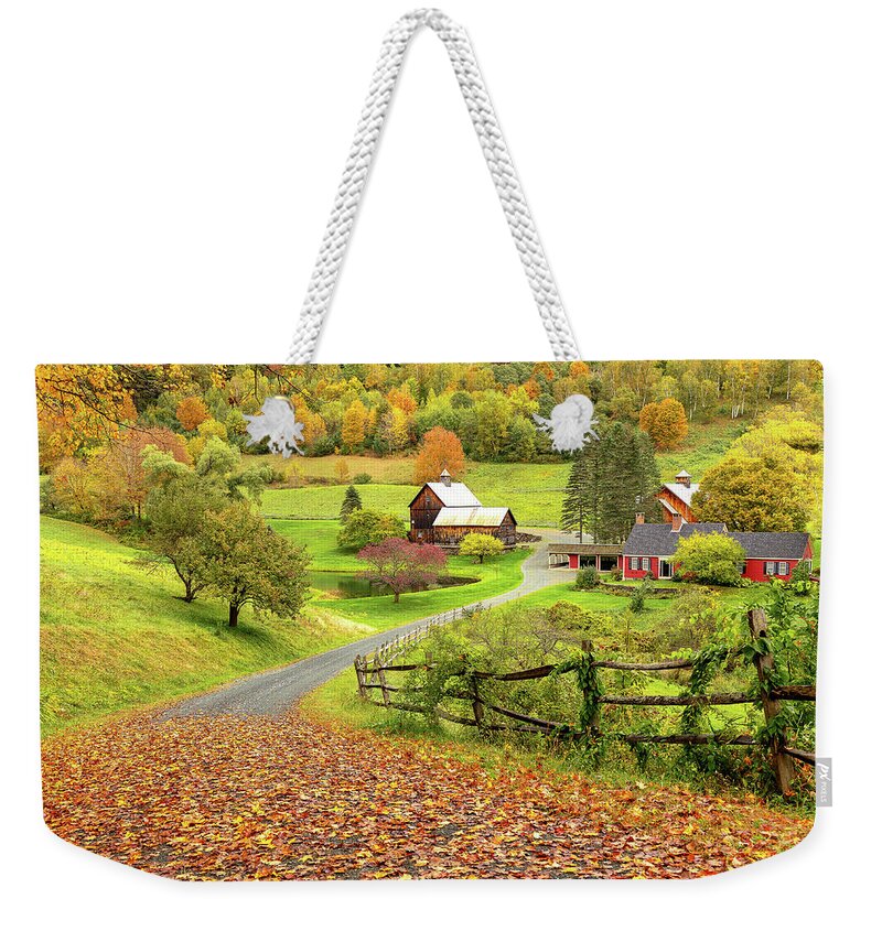 Farm Weekender Tote Bag featuring the photograph Sleepy Hollow Farm in Autumn by Rod Best
