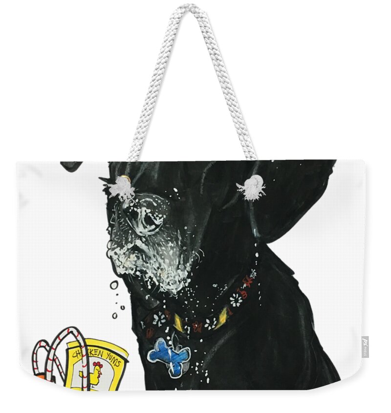 Smiley-dixon 4794 Weekender Tote Bag featuring the drawing Smiley-Dixon 4794 by John LaFree