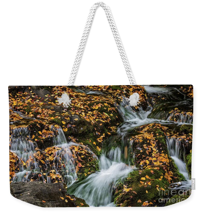2000-2019 Complete Portfolio Weekender Tote Bag featuring the photograph Smokey Mountain Falls by Doug Sturgess