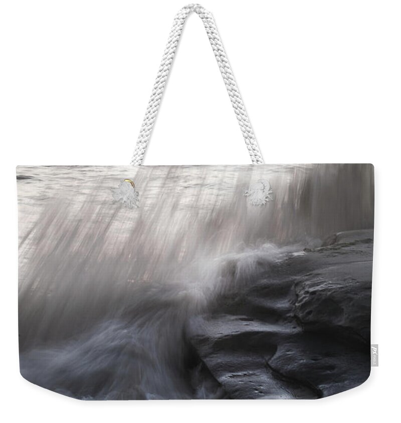 Beach Weekender Tote Bag featuring the photograph Smoky Waters by Aaron Burrows