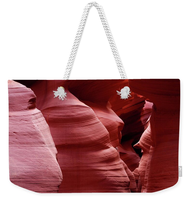 Antelope Canyon Weekender Tote Bag featuring the photograph Smooth Red Stone , Antelope Canyon by Raimund Linke