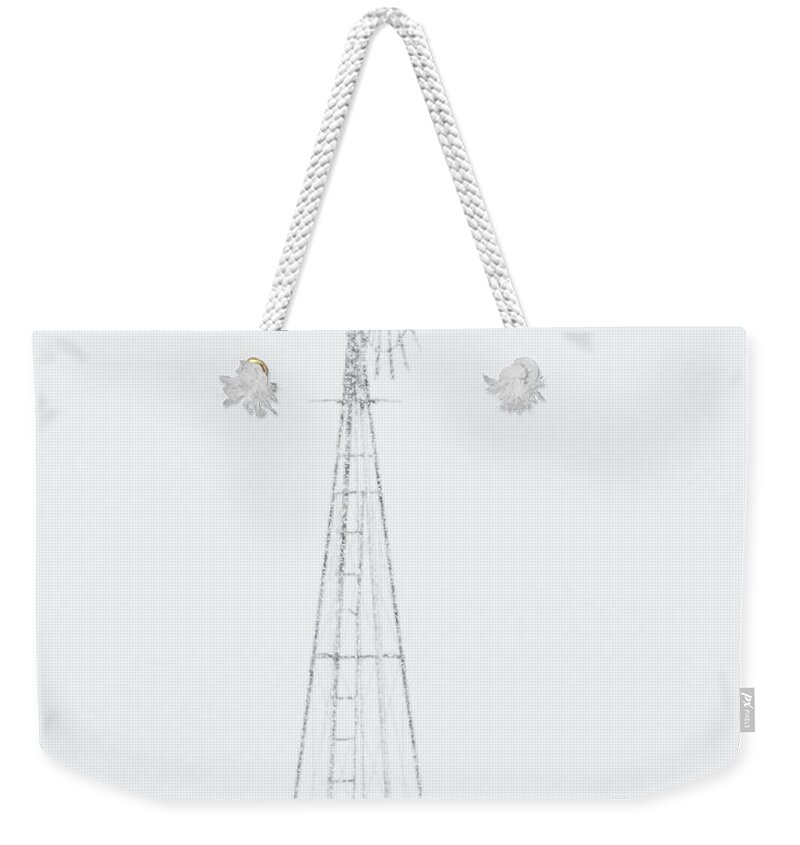 Kansas Weekender Tote Bag featuring the photograph Snow and Windmill 04 by Rob Graham
