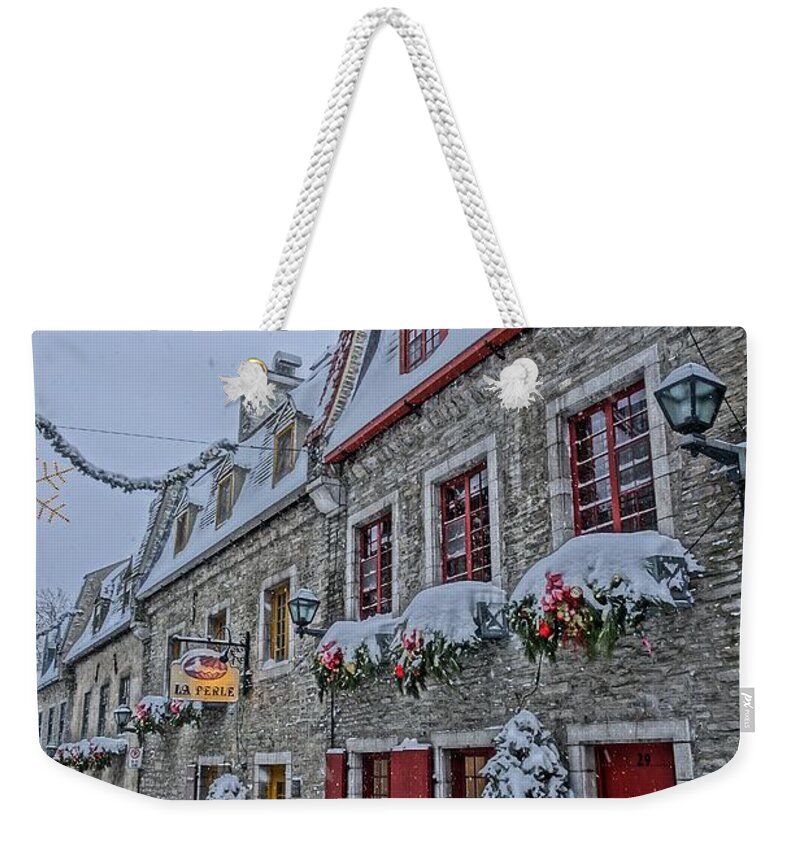 Quebec Weekender Tote Bag featuring the photograph Quebec City's Winter Wonderland by Patricia Caron