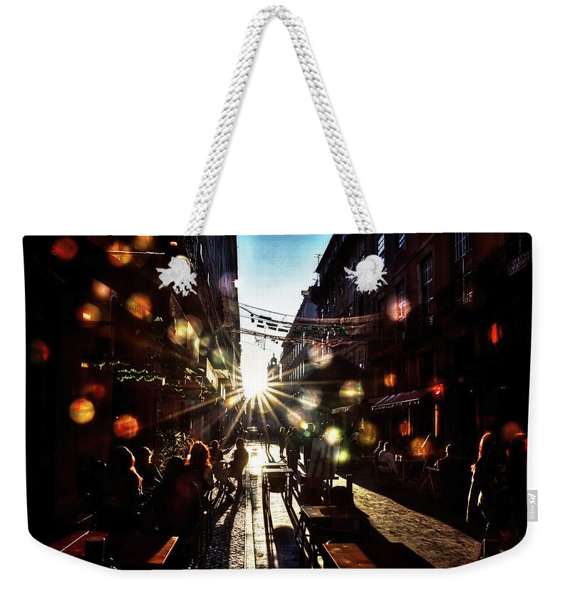 Pink Street Weekender Tote Bag featuring the photograph Soap bubbles in Pink Street by Micah Offman