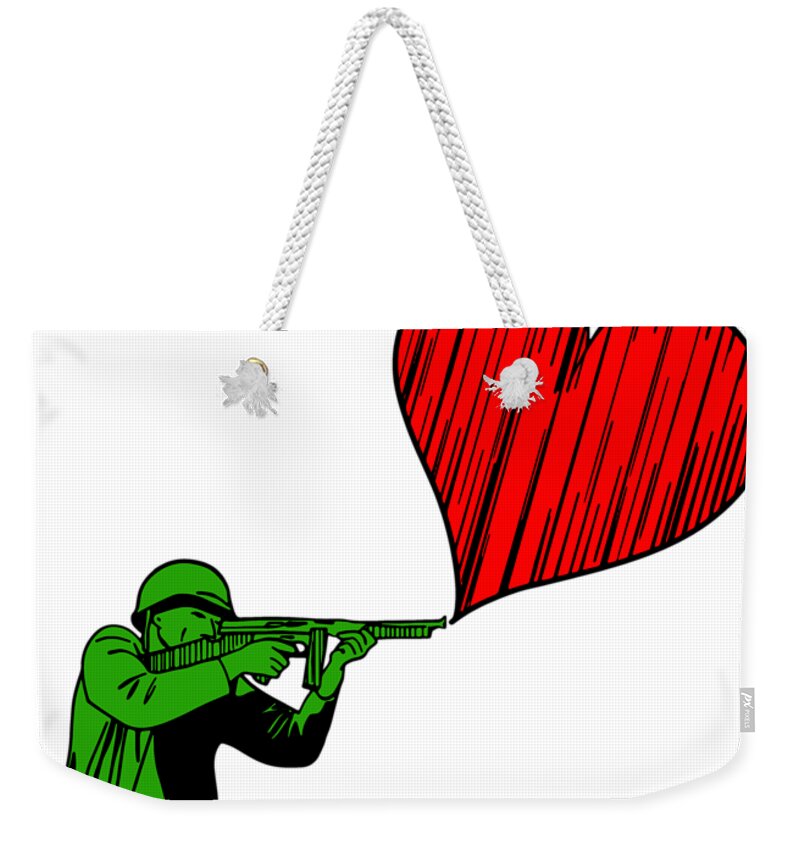 Military Weekender Tote Bag featuring the digital art Soldier of Love by Piotr Dulski