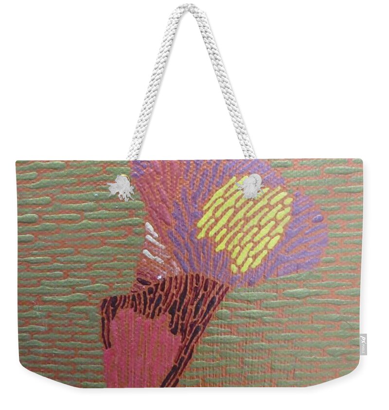 Lily Weekender Tote Bag featuring the painting Solitary Lily by Darren Whitson
