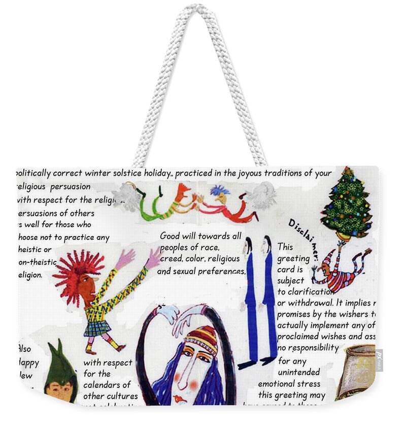 Christmas Weekender Tote Bag featuring the digital art Solstice by Annabel Lee