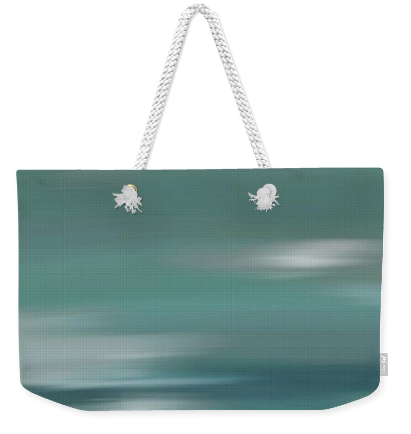 Blue Weekender Tote Bag featuring the painting Somewhere Serene by Roxy Riou