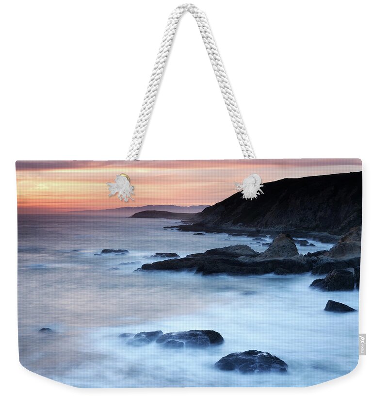 Water's Edge Weekender Tote Bag featuring the photograph Sonoma Sunset by Ericfoltz