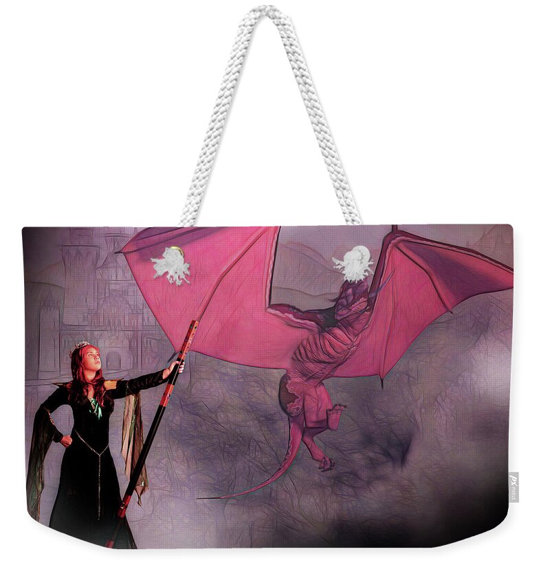 Dragon Weekender Tote Bag featuring the photograph Sorceress And The Dragon by Jon Volden