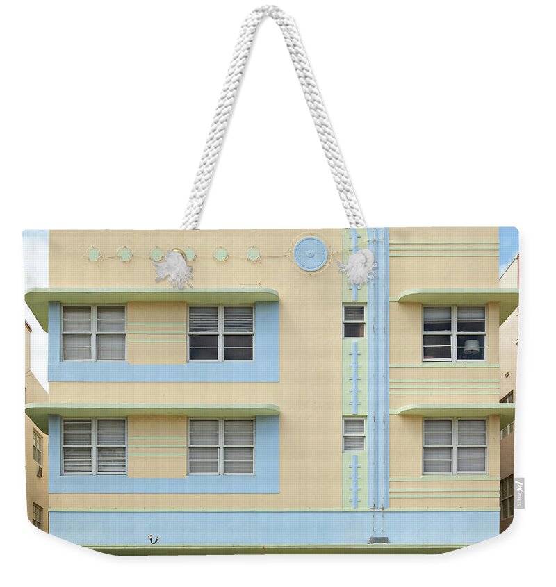 Built Structure Weekender Tote Bag featuring the photograph South Beach Architecture by S. Greg Panosian