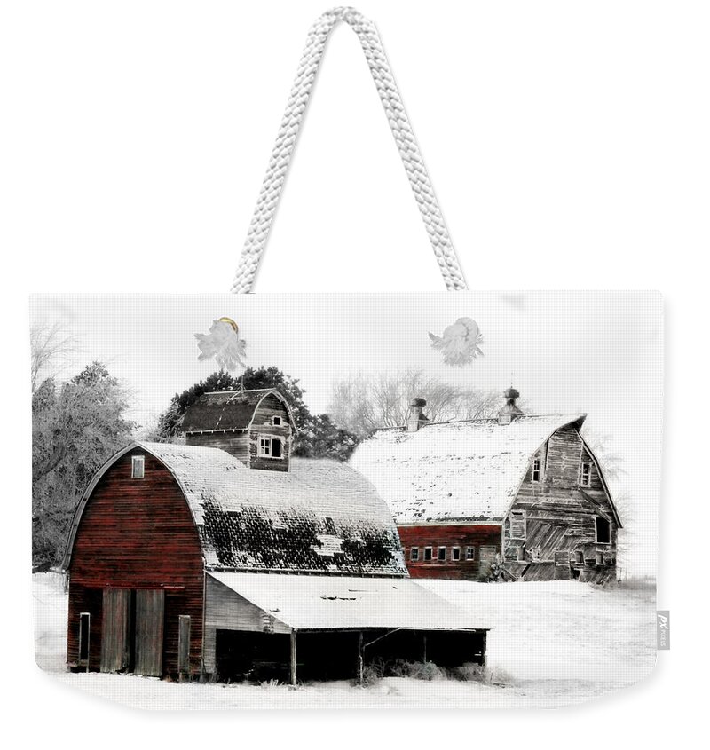 Christmas Weekender Tote Bag featuring the photograph South Dakota Farm by Julie Hamilton