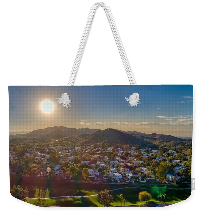 Sunsets Weekender Tote Bag featuring the photograph South Mountain Sunset by Anthony Giammarino