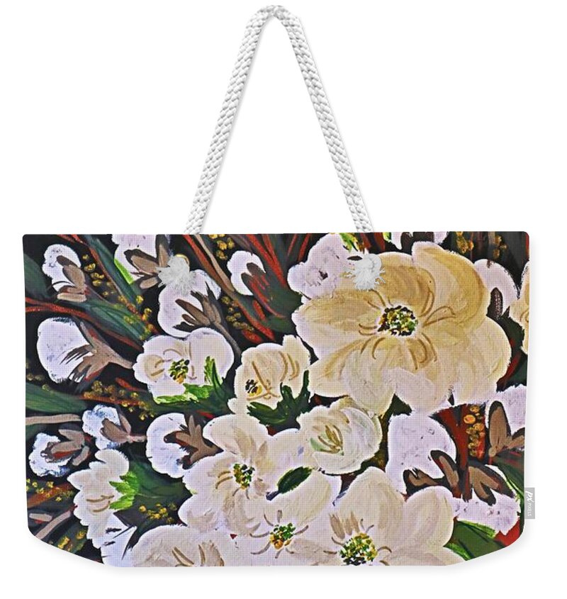 Prints Weekender Tote Bag featuring the painting Southern Centerpiece by Barbara Donovan