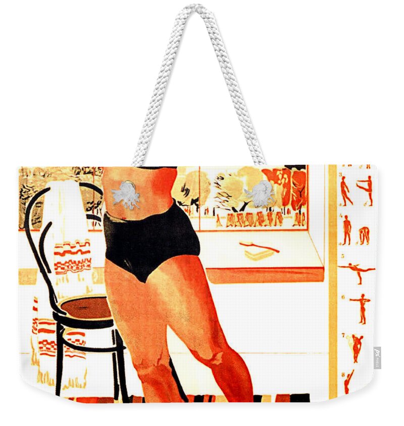 Woman Weekender Tote Bag featuring the digital art Soviet sport poster by Long Shot