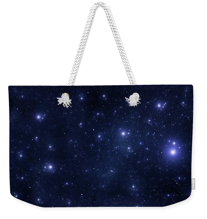 Black Color Weekender Tote Bag featuring the photograph Space Galaxy Background by Sololos
