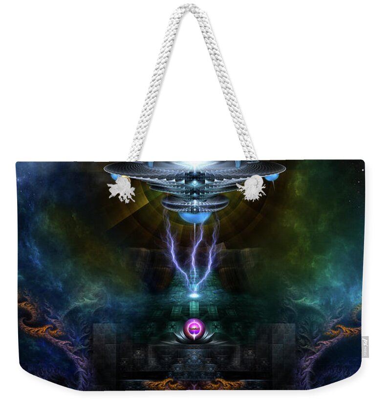 Space Station Weekender Tote Bag featuring the digital art Space Station Ansarious by Rolando Burbon