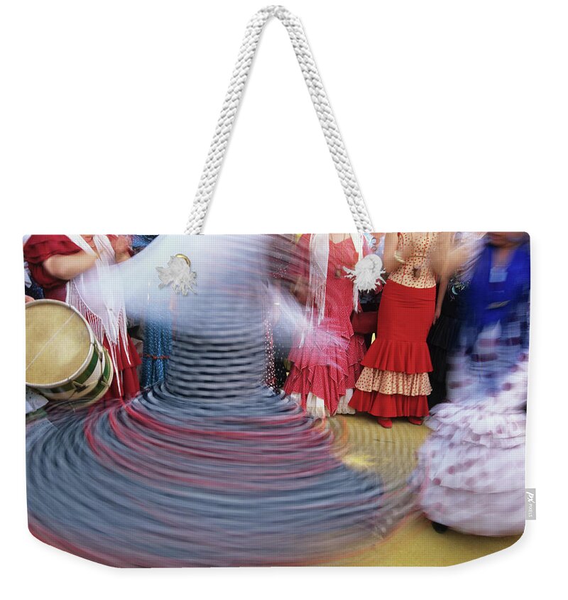 Event Weekender Tote Bag featuring the photograph Spain, Andalucia, Sevilla, Flamenco by Peter Adams